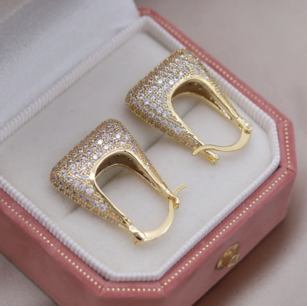 14k gold diamond earrings - Picture 3 of 6